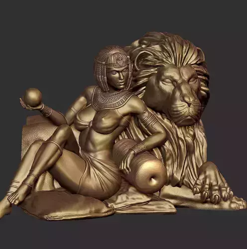 Not pharoah with lion - seprated  3D print model