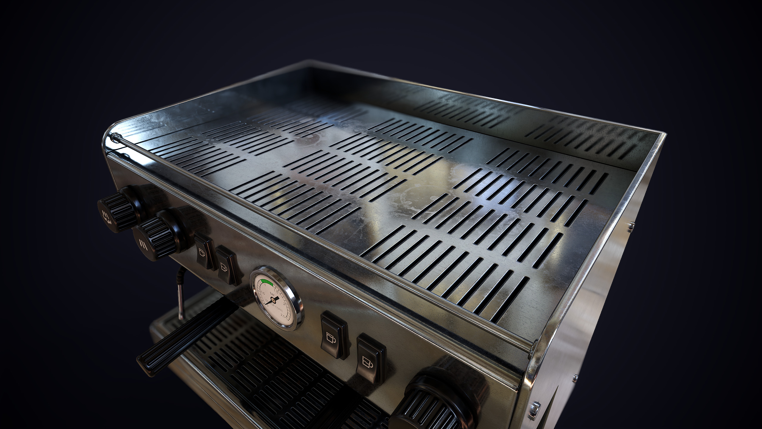 Coffee machine Low-poly 3D model_9