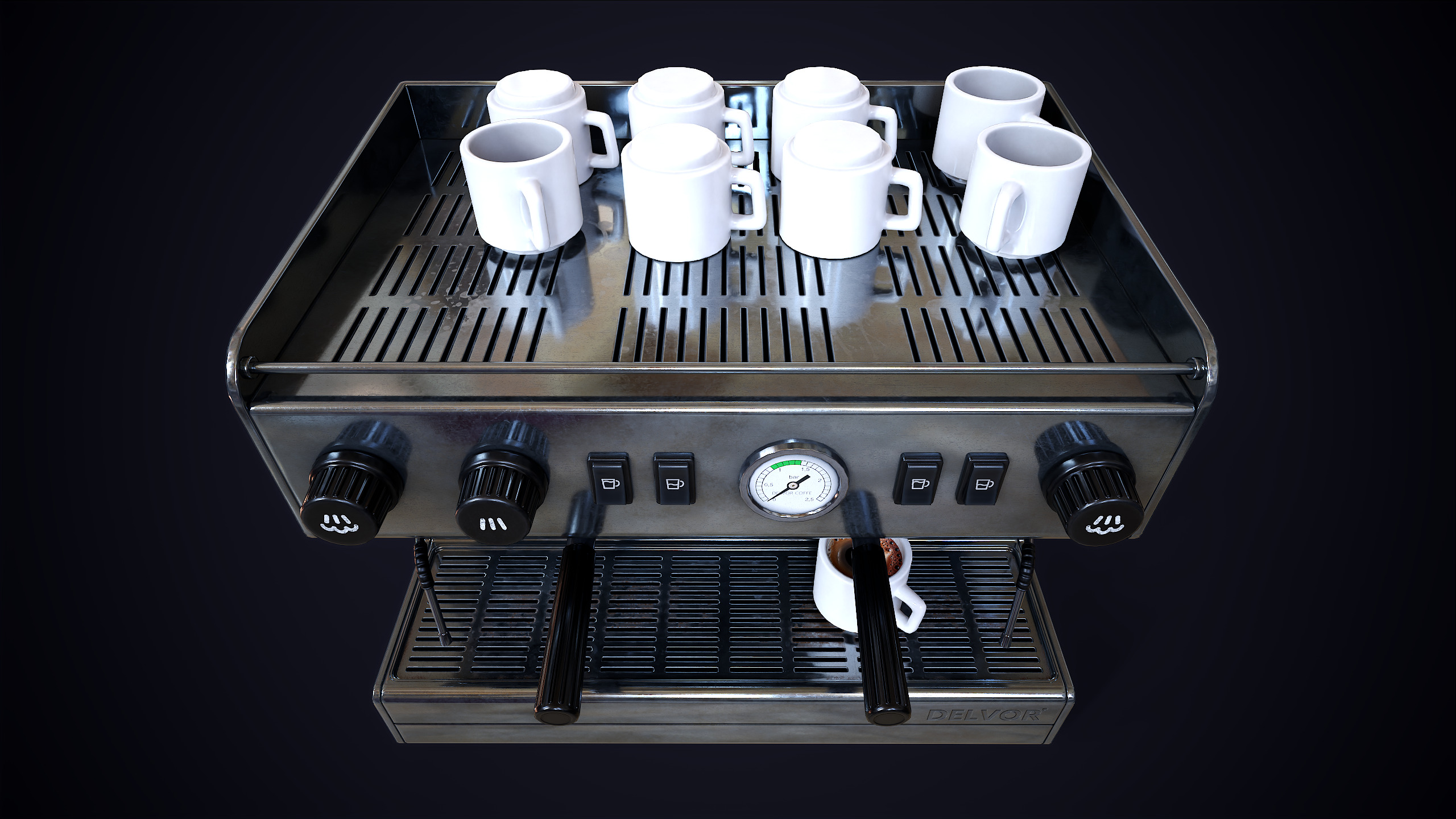 Coffee machine Low-poly 3D model_10