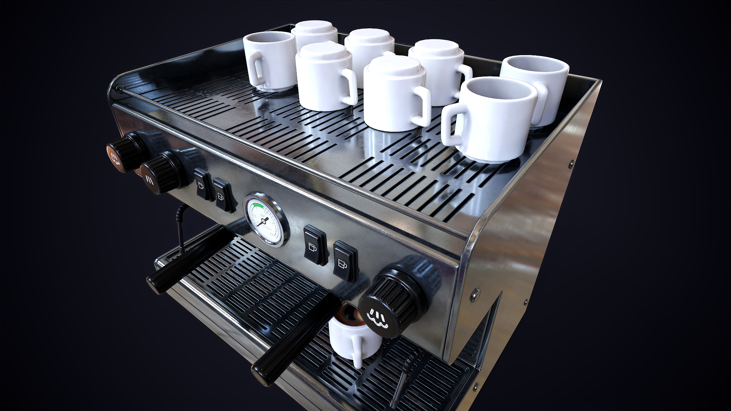 Coffee machine Low-poly 3D model_6