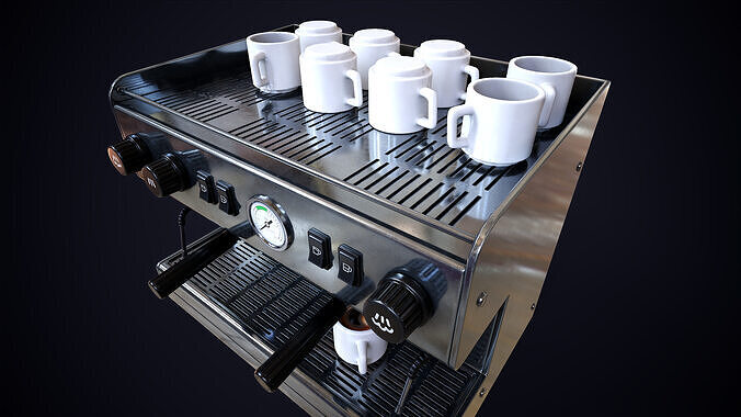 Coffee machine Low-poly 3D model 7