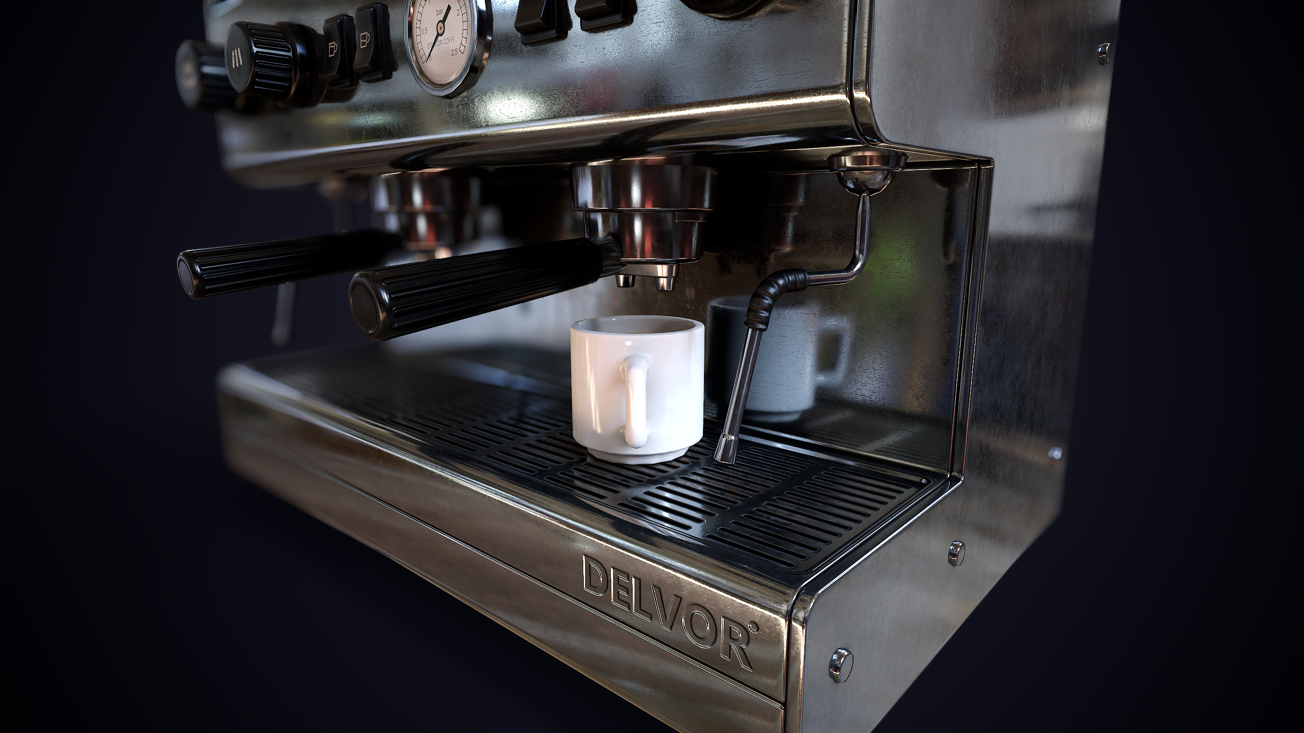 Coffee machine Low-poly 3D model_1