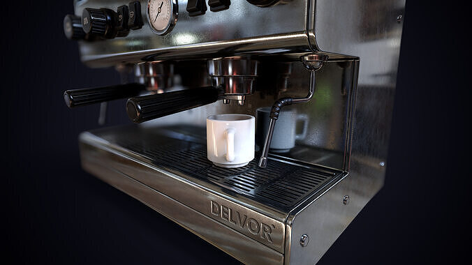 Coffee machine Low-poly 3D model 2