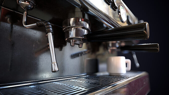 Coffee machine Low-poly 3D model 4