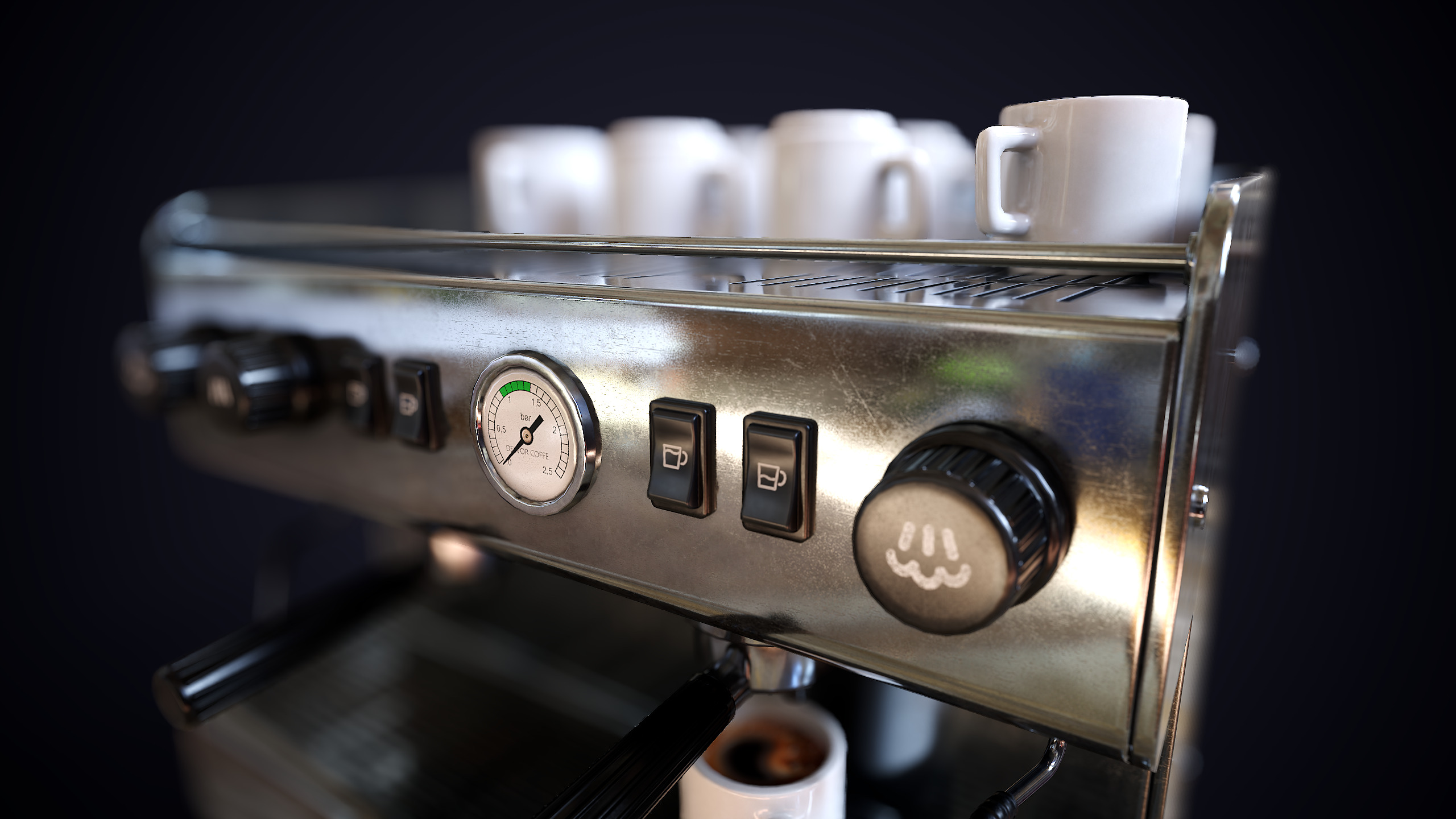 Coffee machine Low-poly 3D model_13