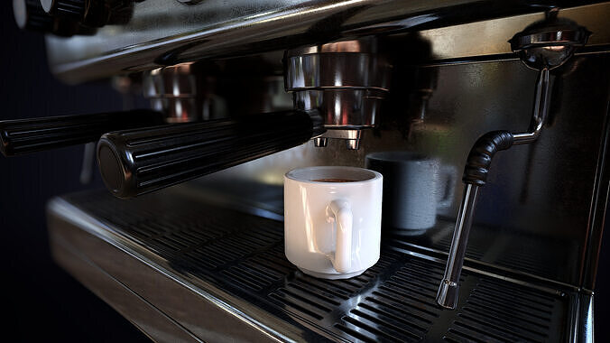 Coffee machine Low-poly 3D model 3