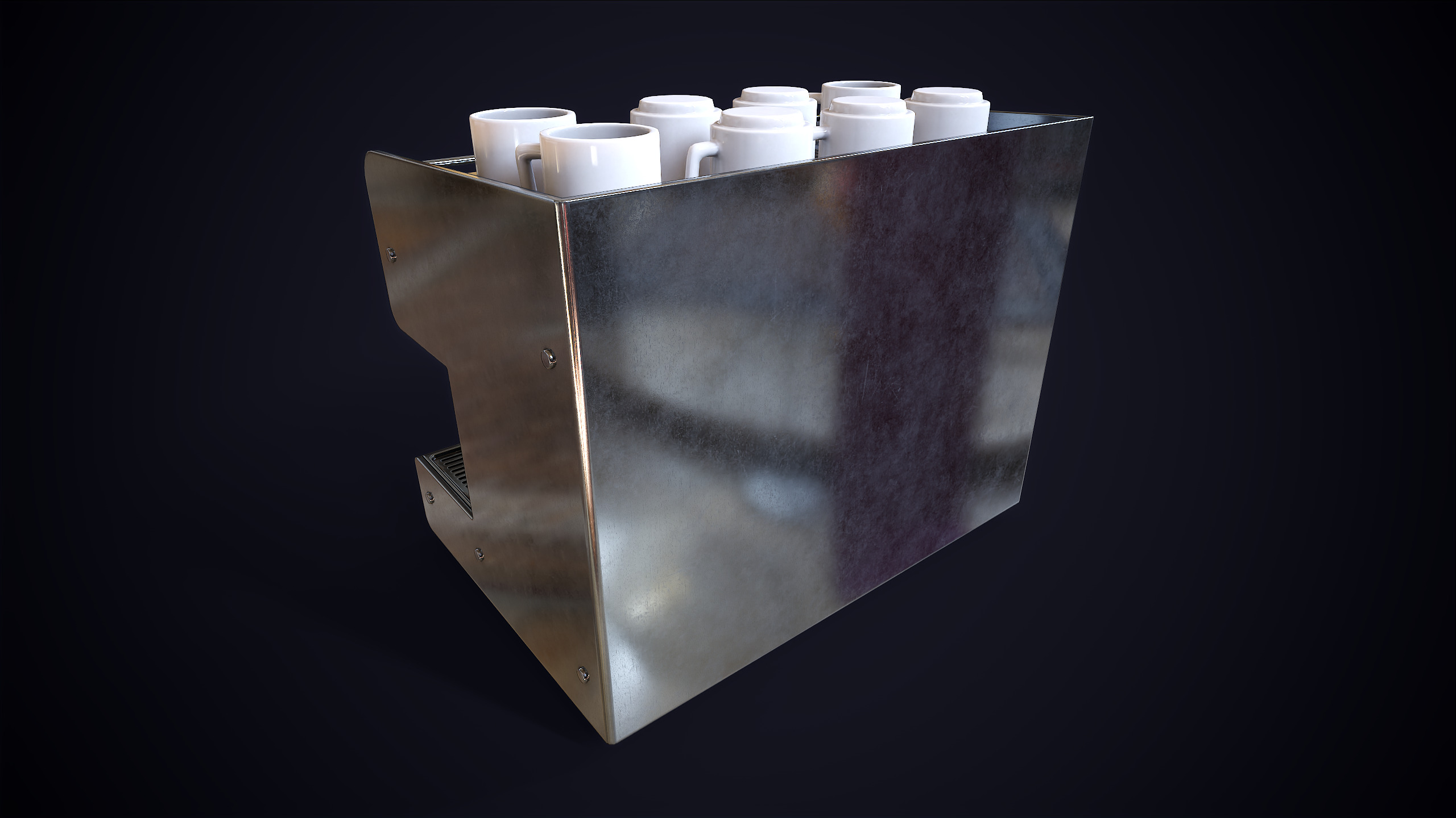 Coffee machine Low-poly 3D model_7