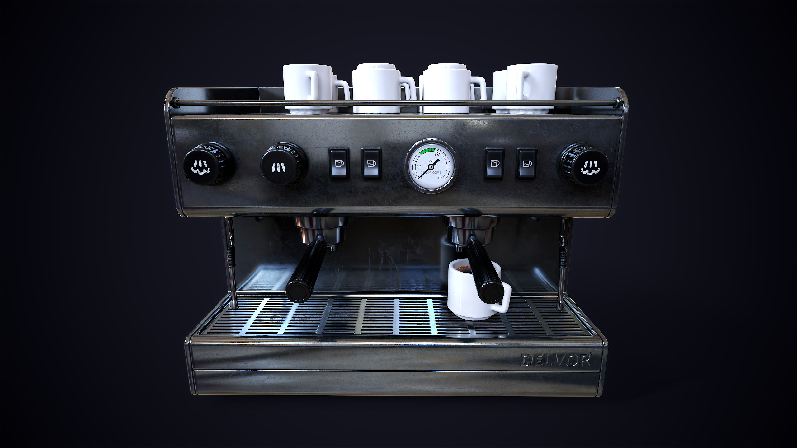 Coffee machine Low-poly 3D model_5