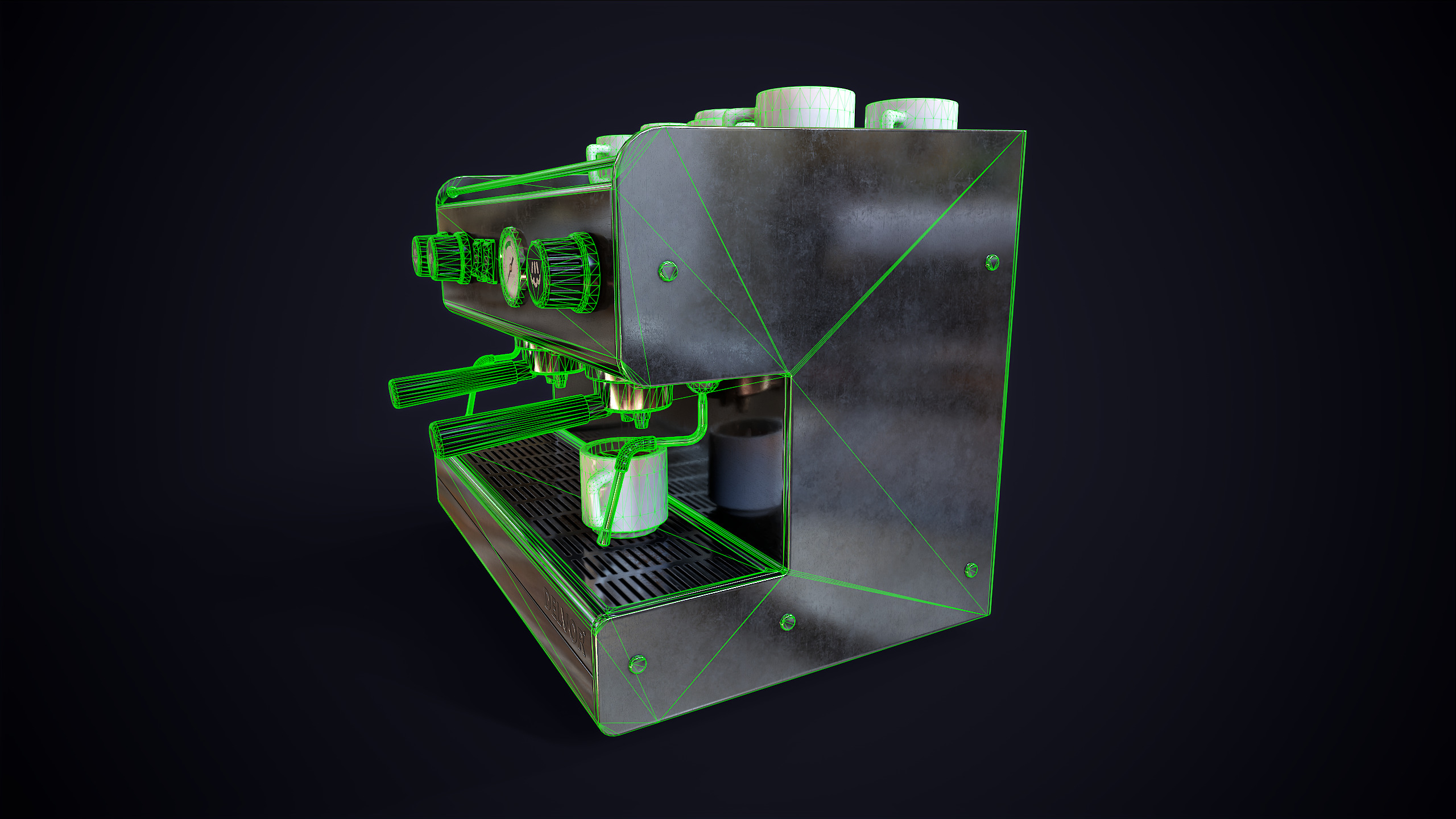 Coffee machine Low-poly 3D model_16