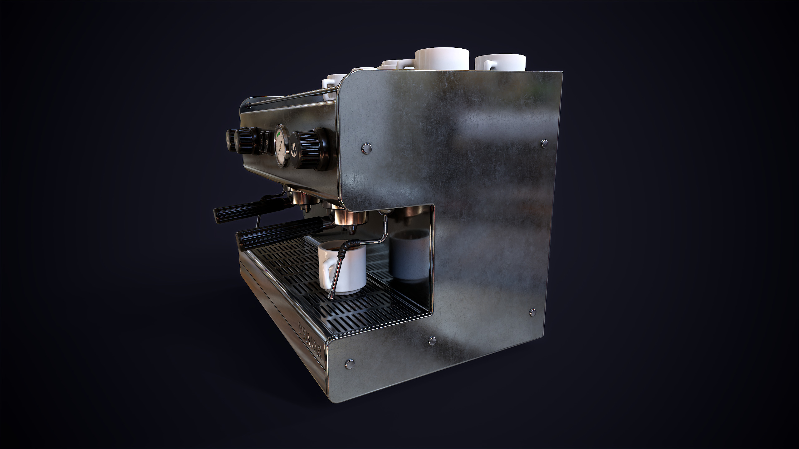 Coffee machine Low-poly 3D model_12