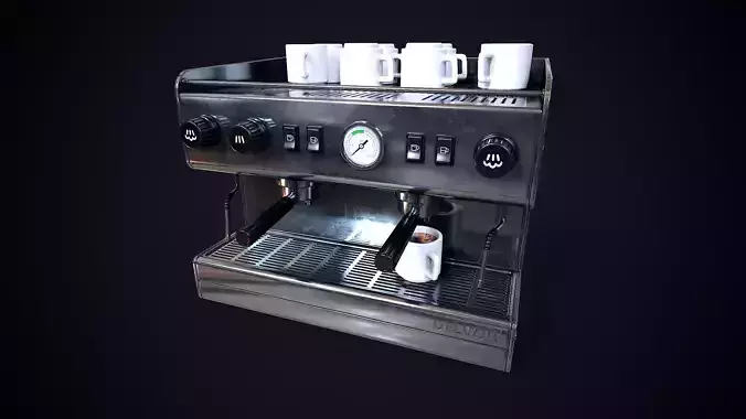Coffee machine Low-poly 3D model