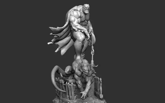 batman kill monster  3D print model