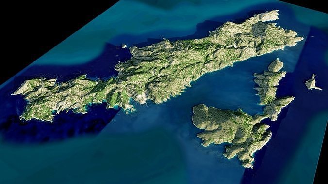 Alonnisos island 3d model terrain 3D model