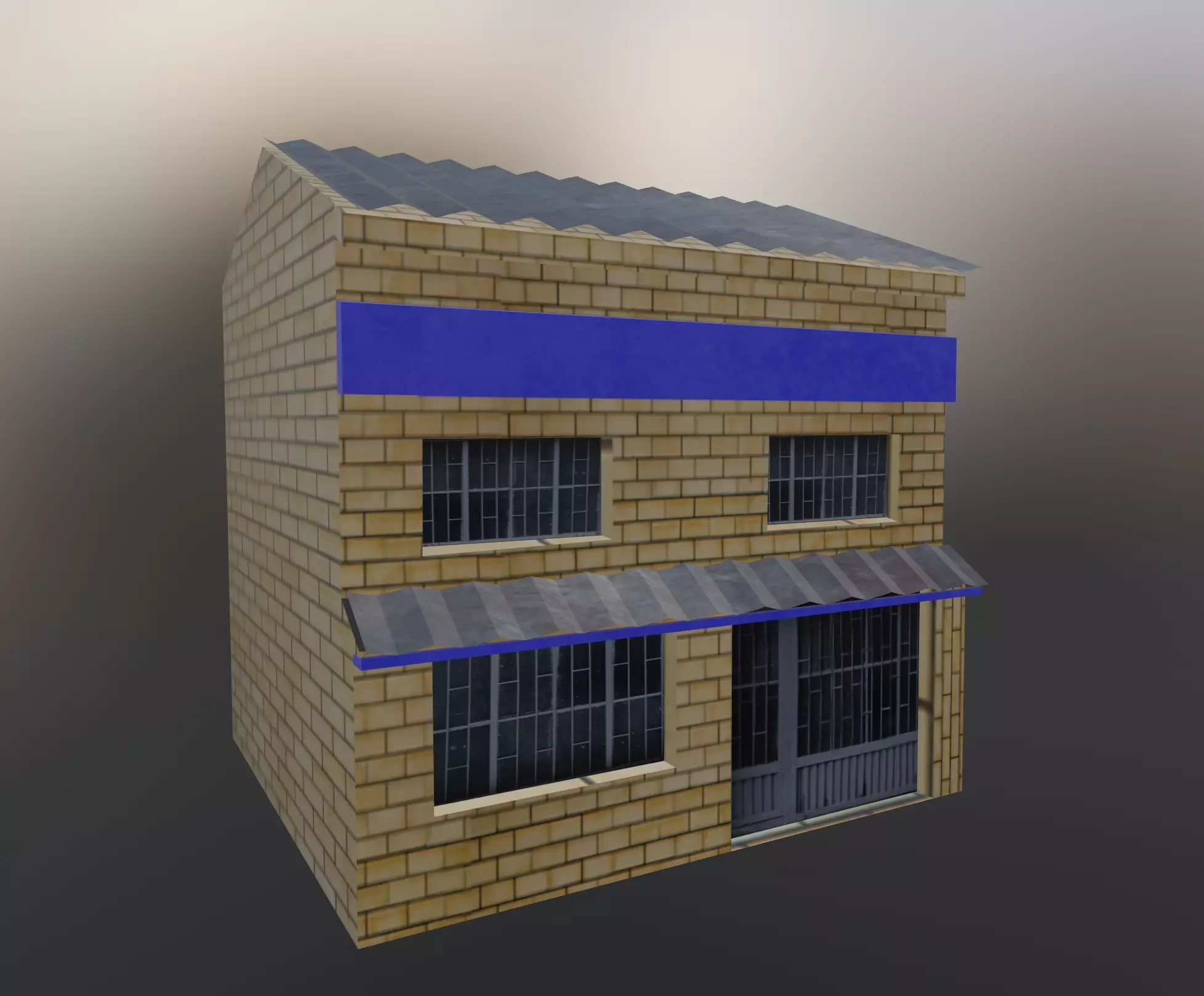Colombian Style Low Poly House Low-poly 3D model_0