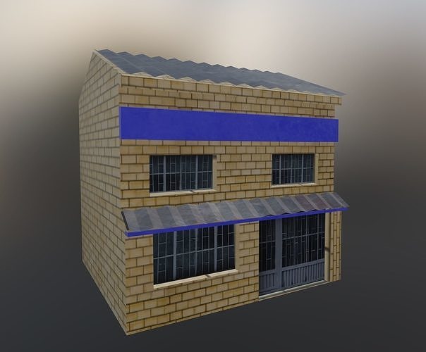 Colombian Style Low Poly House Low-poly 3D model