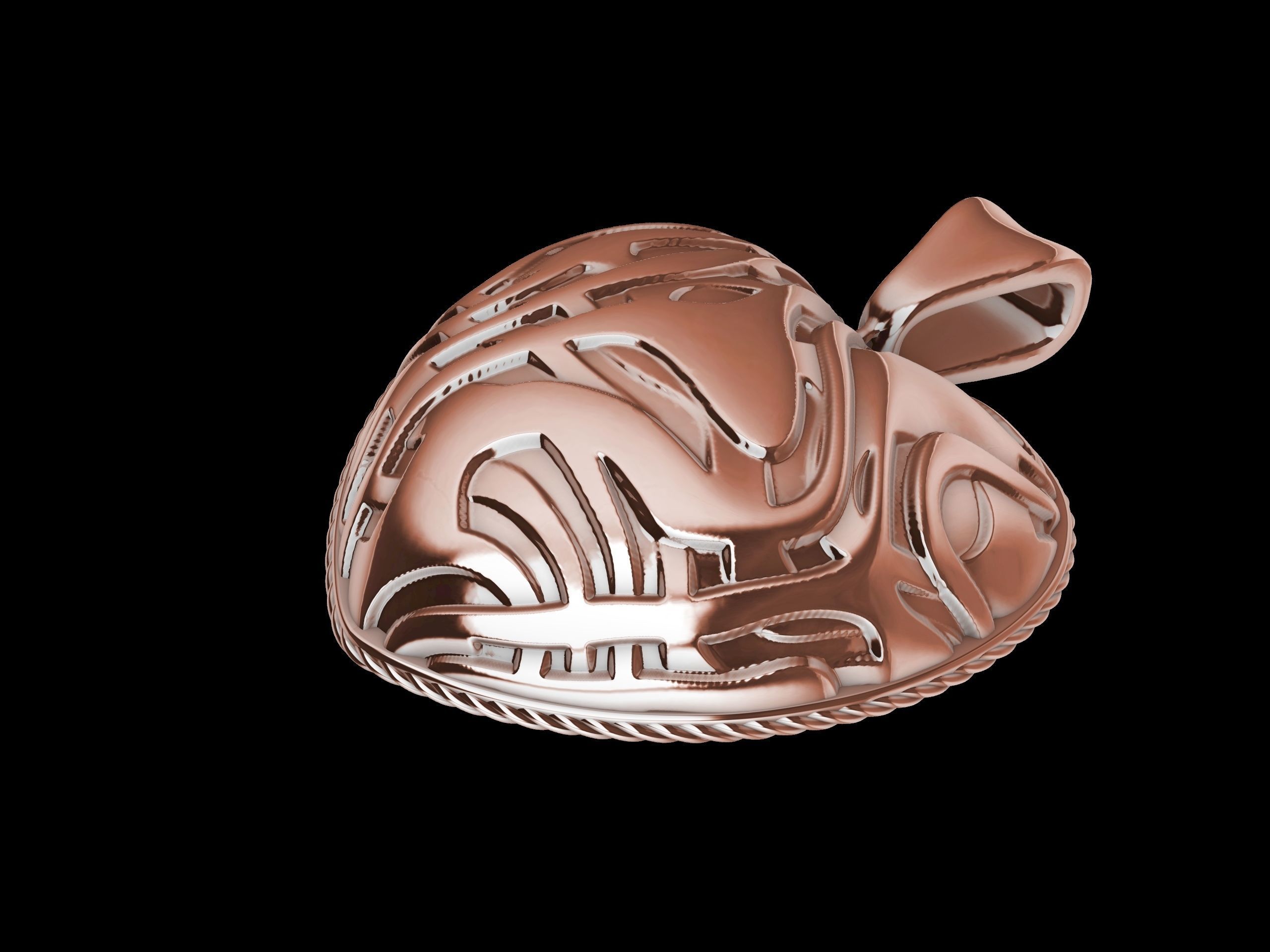 Modern Textured Heart Pendant 3D print model_2