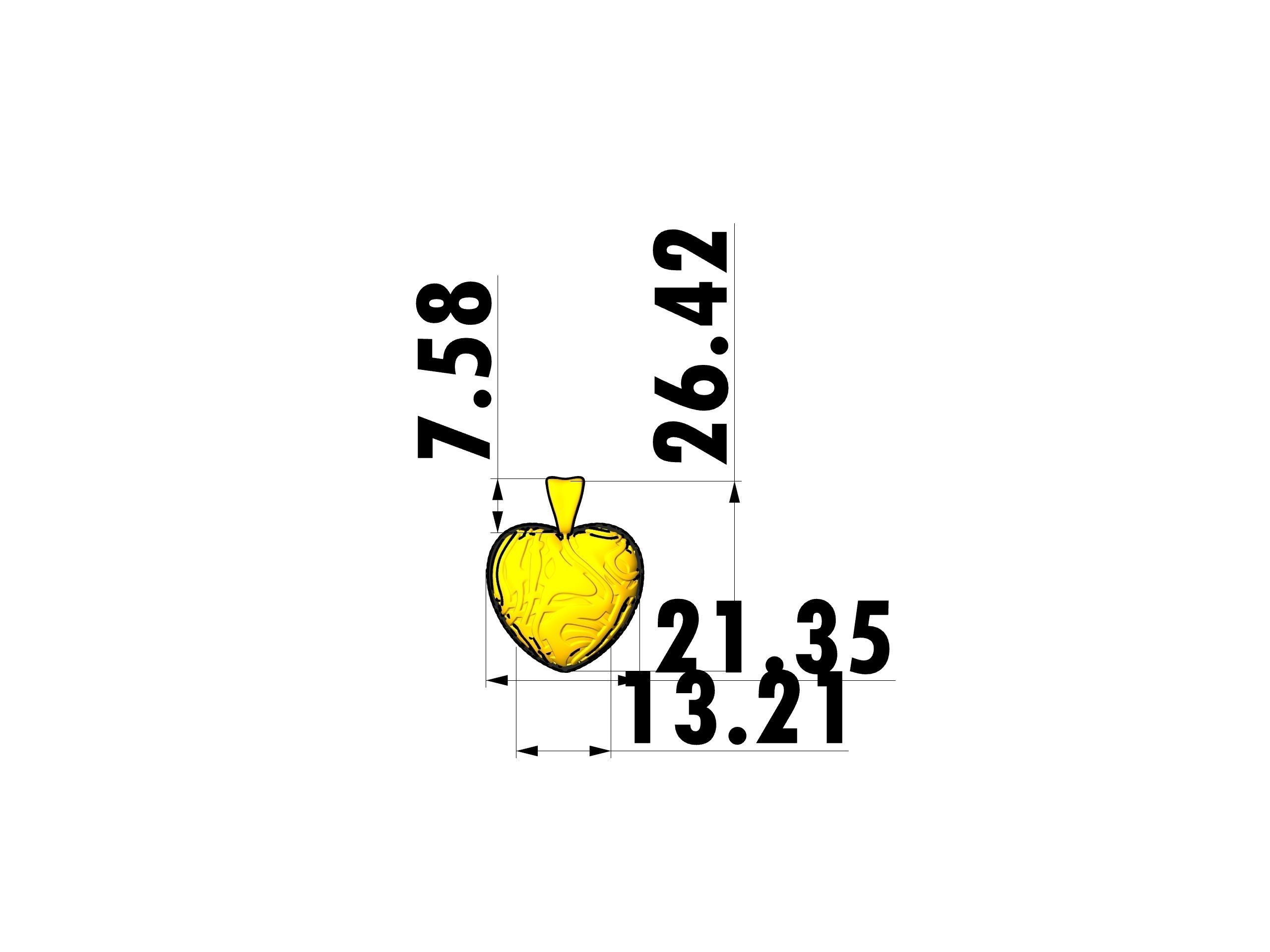 Modern Textured Heart Pendant 3D print model_10