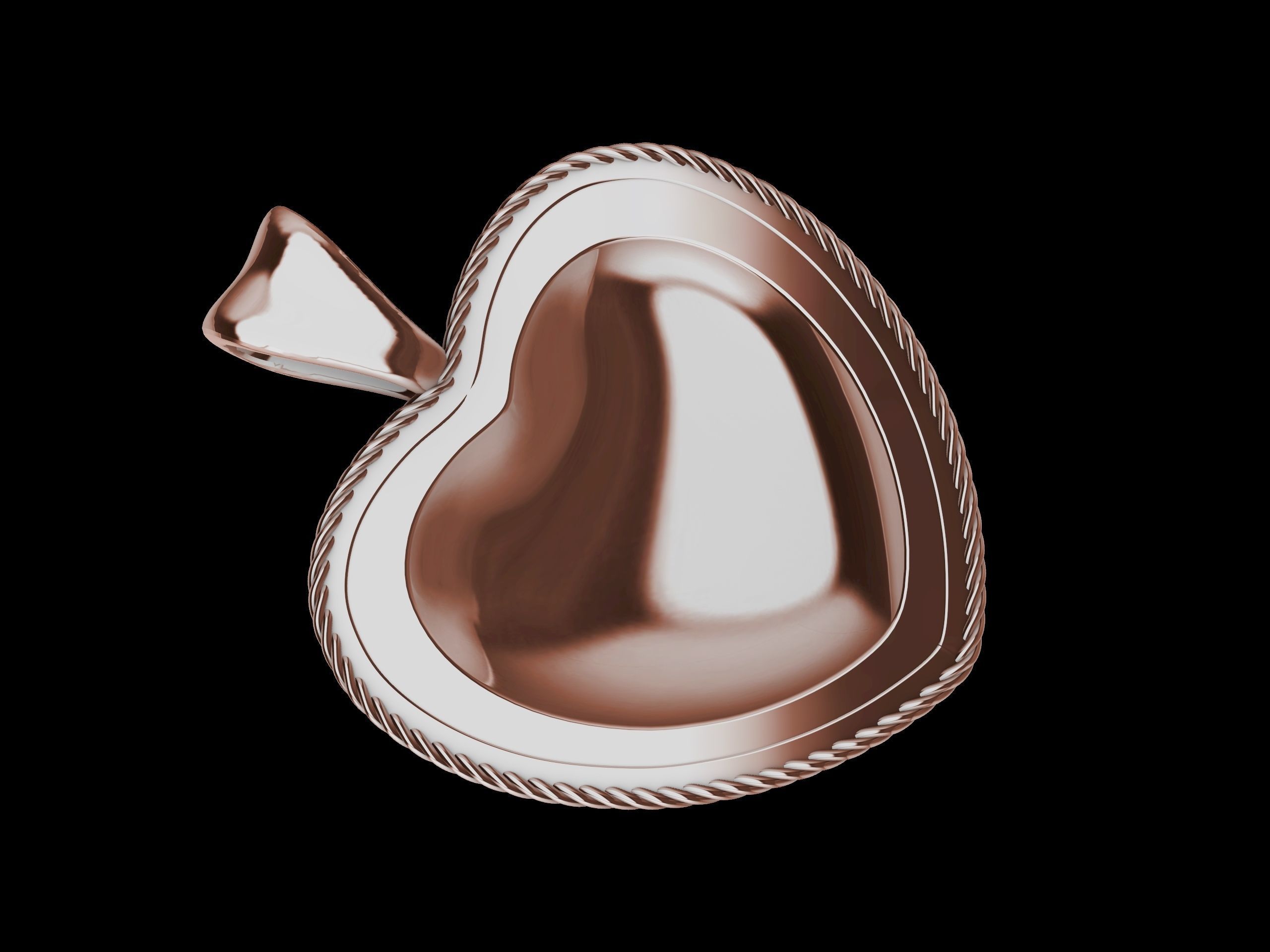 Modern Textured Heart Pendant 3D print model_3