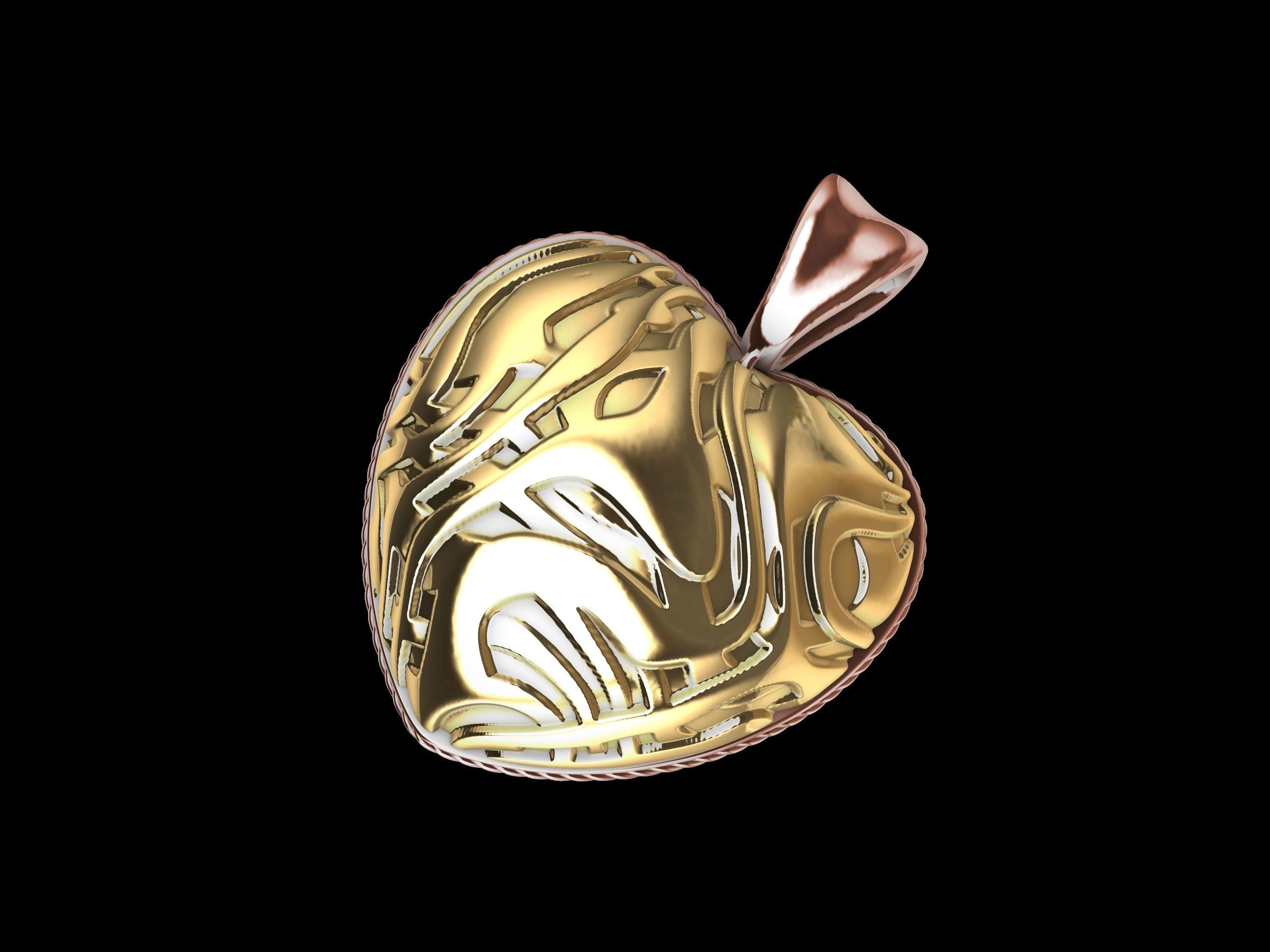 Modern Textured Heart Pendant 3D print model_4