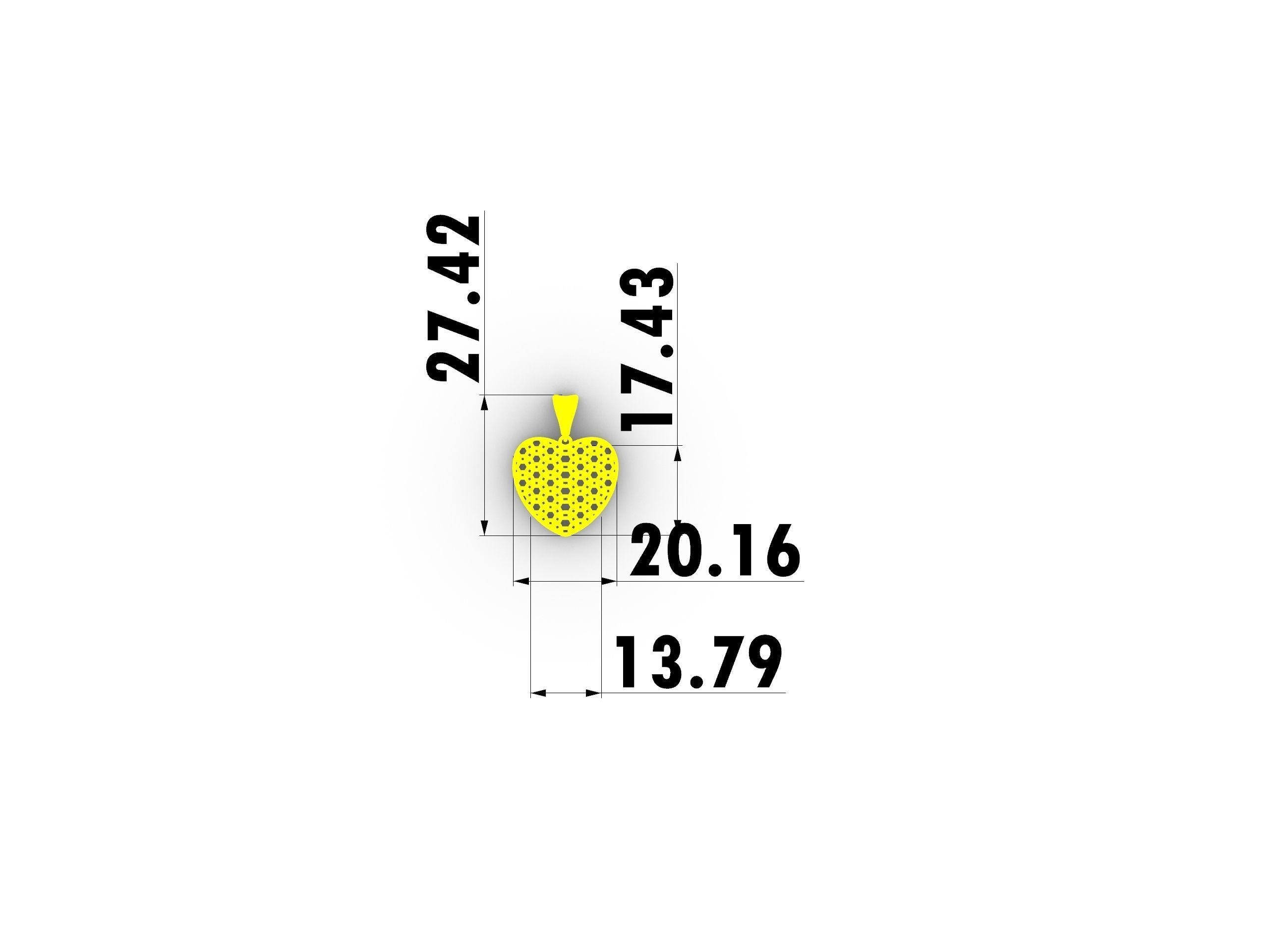 Lace Patterned Heart Pendant 3D print model_5