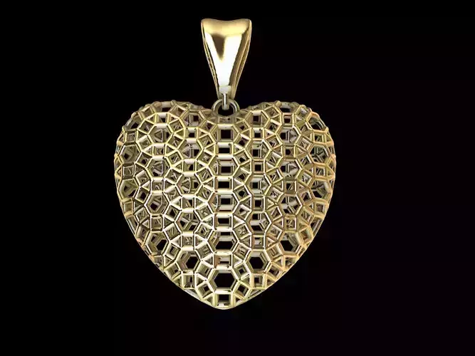 Lace Patterned Heart Pendant