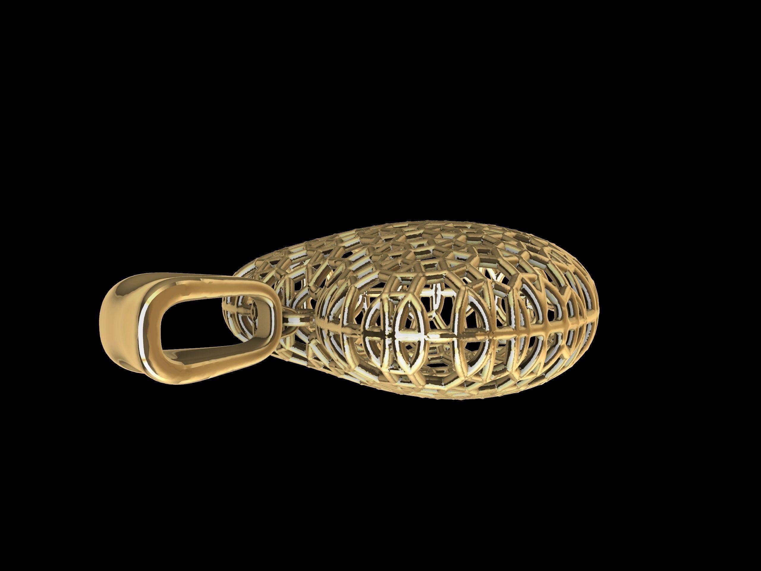 Lace Patterned Heart Pendant 3D print model_3