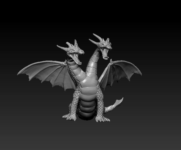 Two Headed dragon 3D model_1