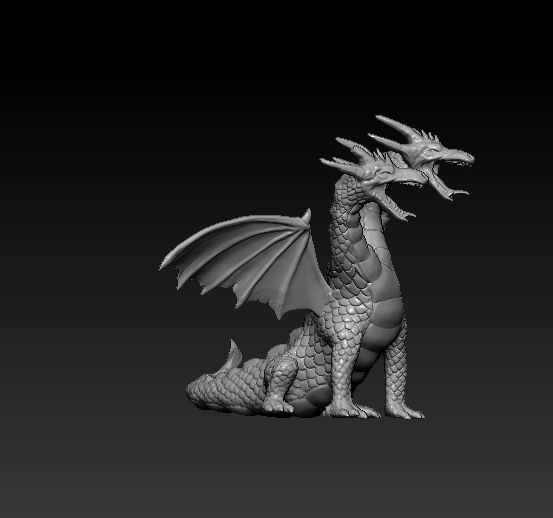 Two Headed dragon 3D model_2
