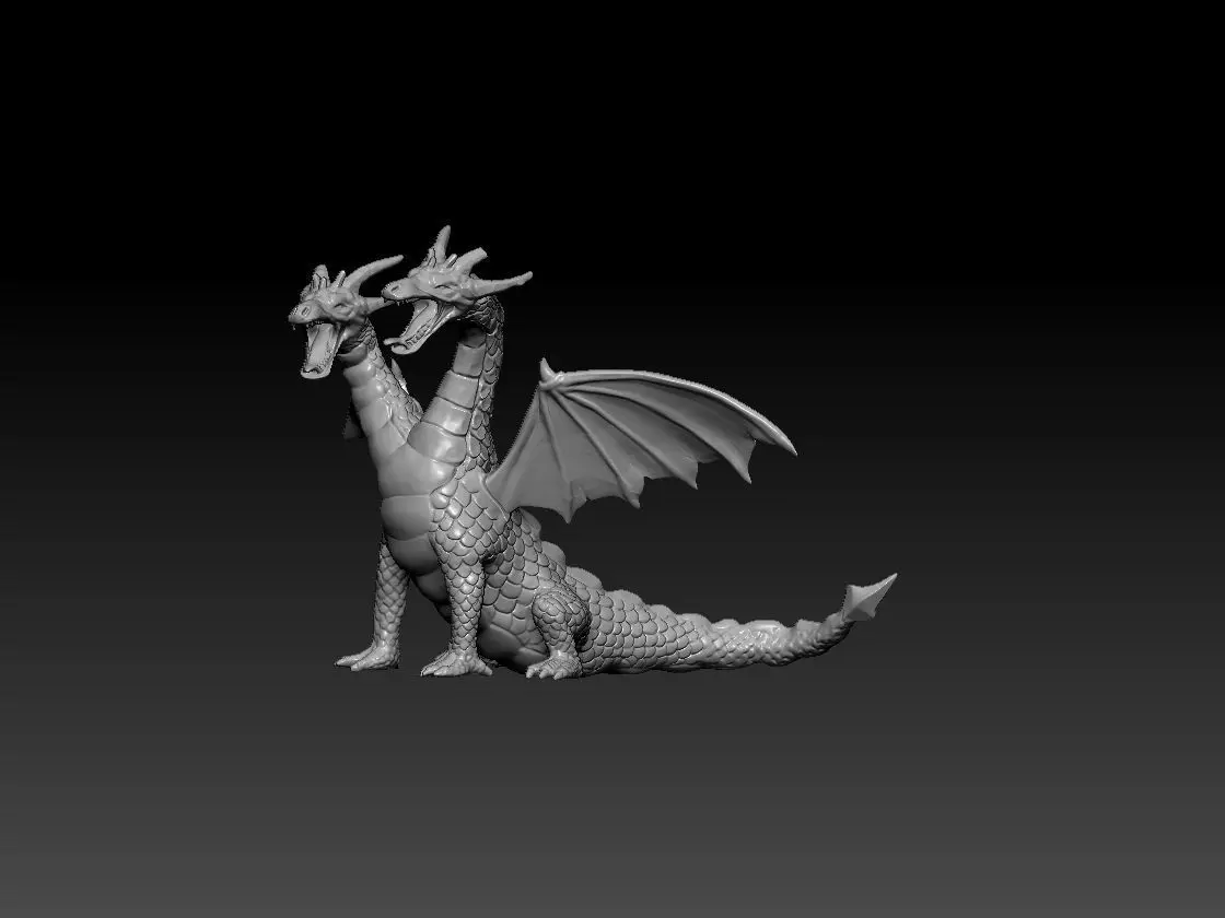 Two Headed dragon 3D model_0