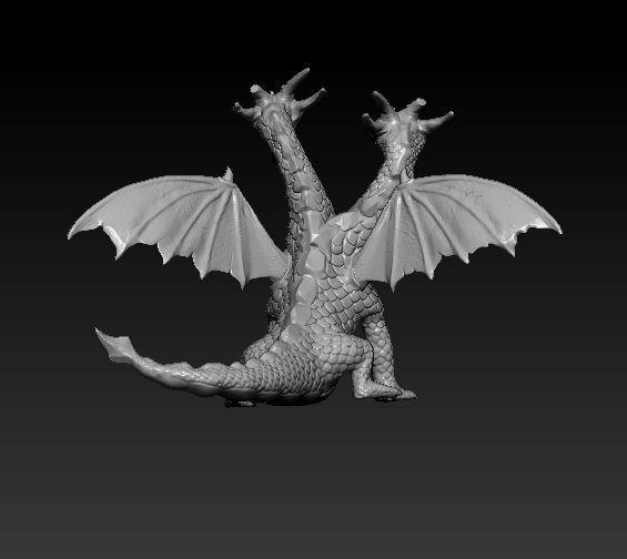 Two Headed dragon 3D model_3