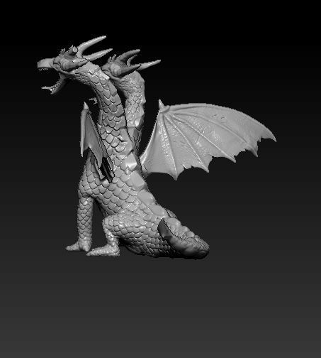 Two Headed dragon 3D model_4