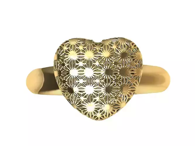 Contemporary Heart Ring 3D print model