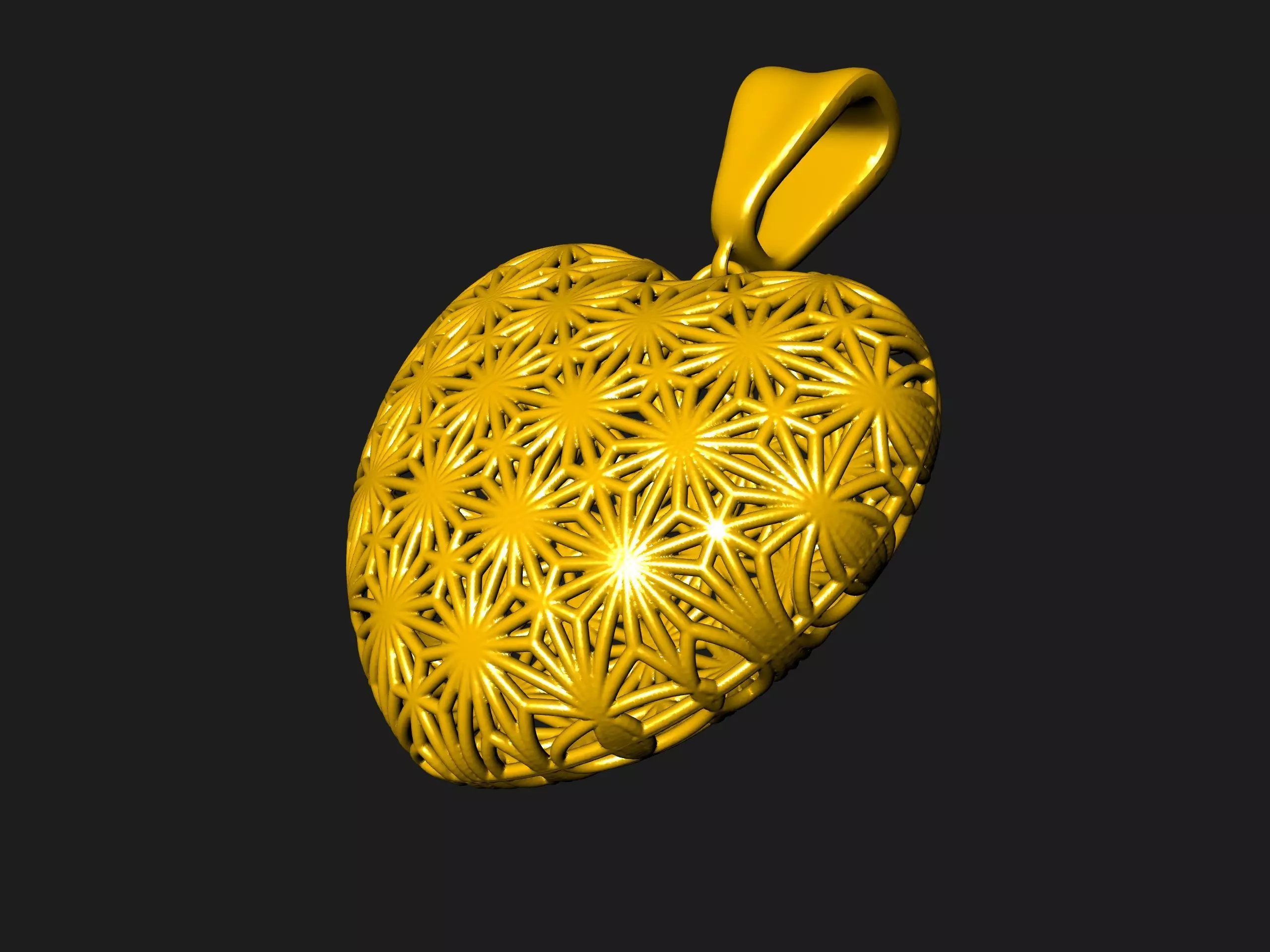 Contemporary Heart Pendant 3D print model