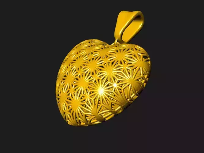 Contemporary Heart Pendant 3D print model