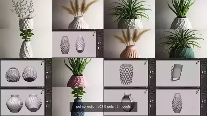 pot collection a03 5 pots