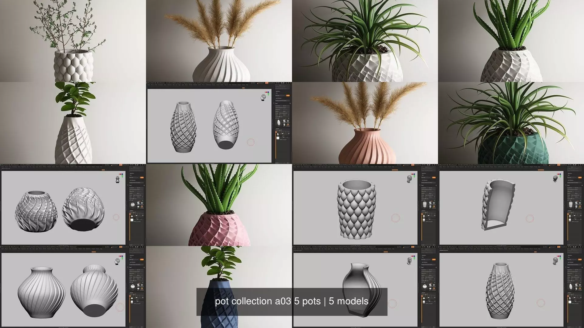 pot collection a03 5 pots _0