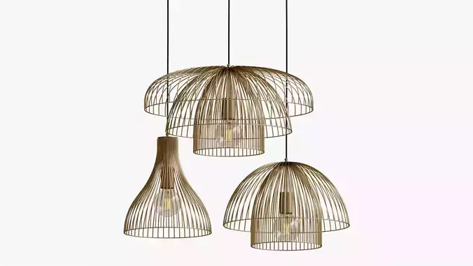 Makiko Pendant Light Satin Brass
