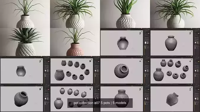 pot collection a07 5 pots 