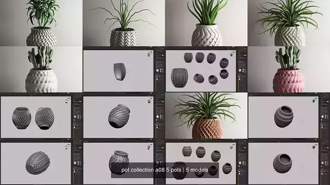 pot collection a08 5 pots 