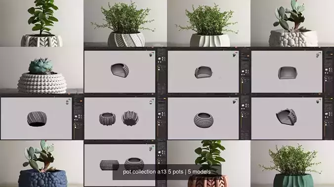 pot collection a13 5 pots 