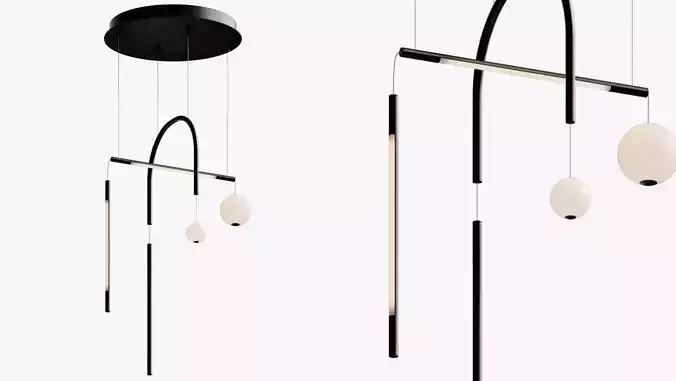 Saber Mobile LED Chandelier Pendant Light Black