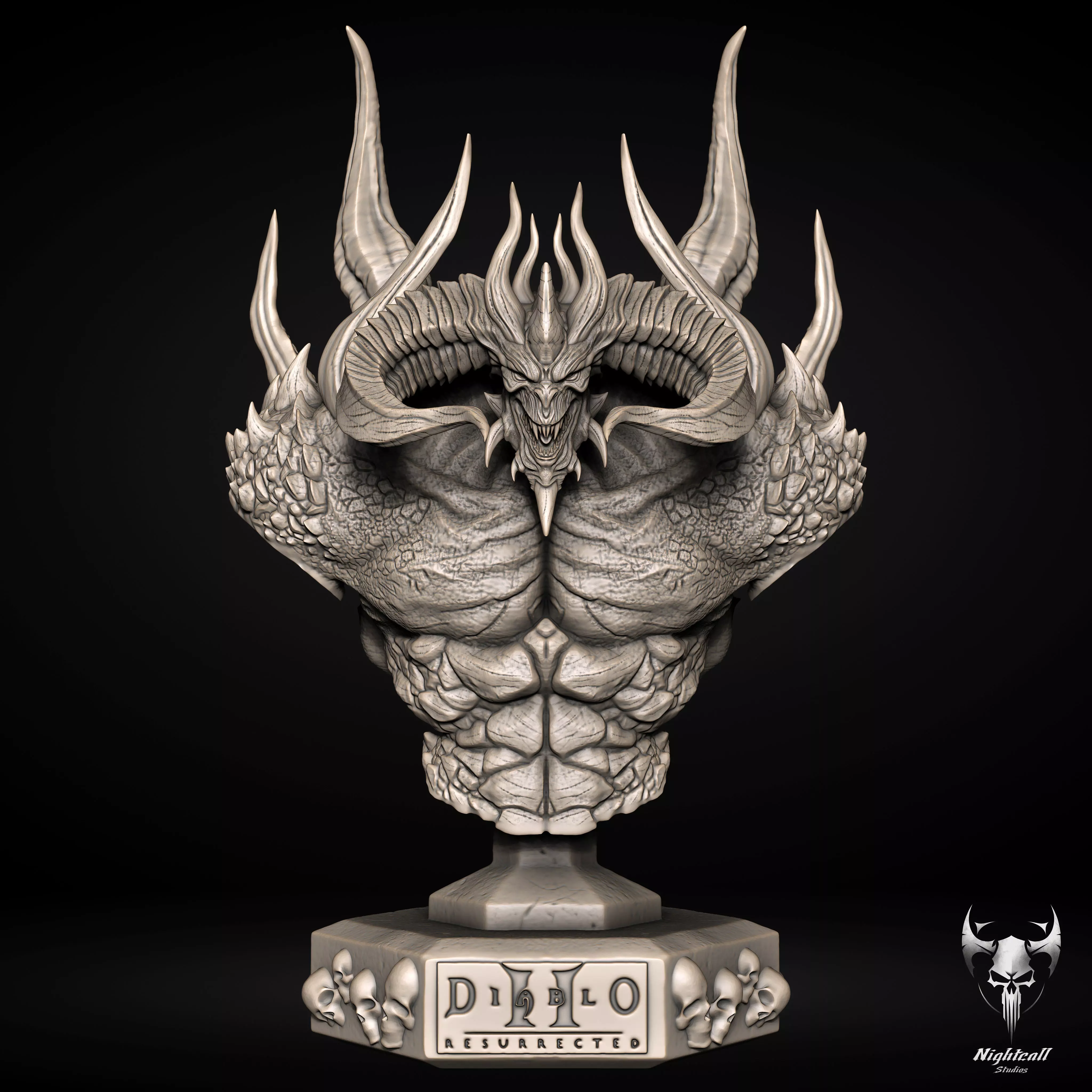 Diablo Bust from Diablo 2 Resurected 3D Print Model 3D print model_0