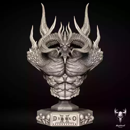 Diablo Bust from Diablo 2 Resurected 3D Print Model