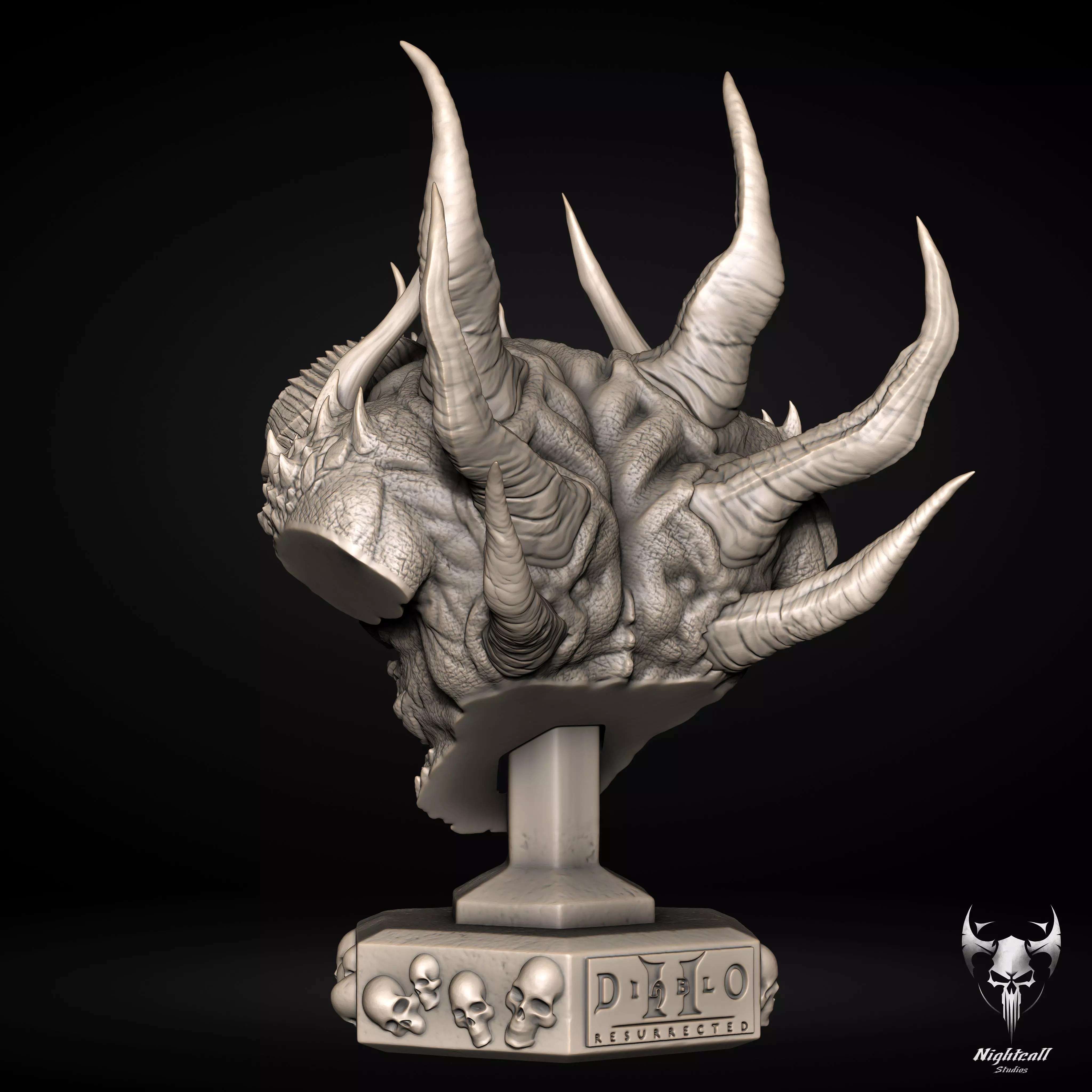 Diablo Bust from Diablo 2 Resurected 3D Print Model 3D print model_4