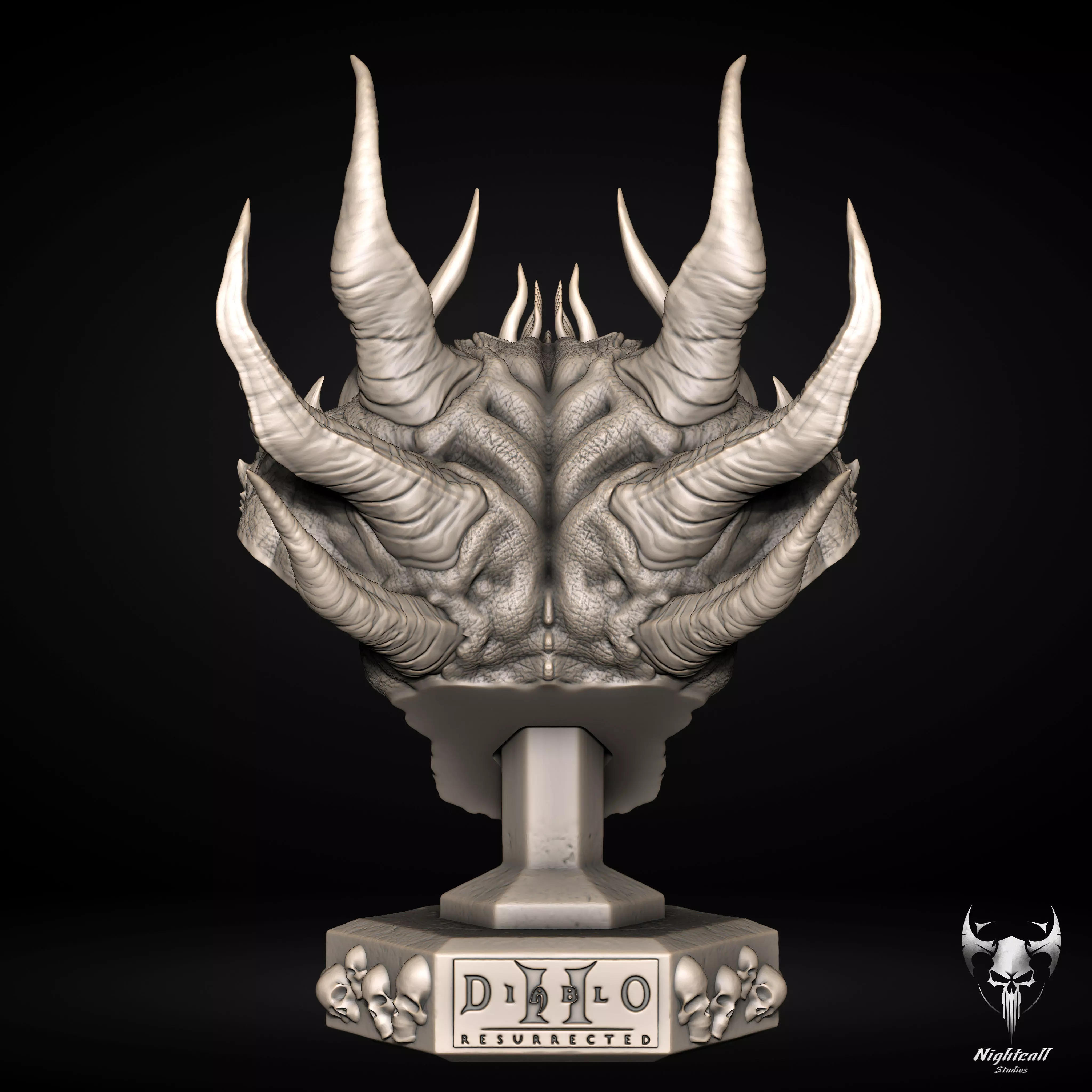 Diablo Bust from Diablo 2 Resurected 3D Print Model 3D print model_5