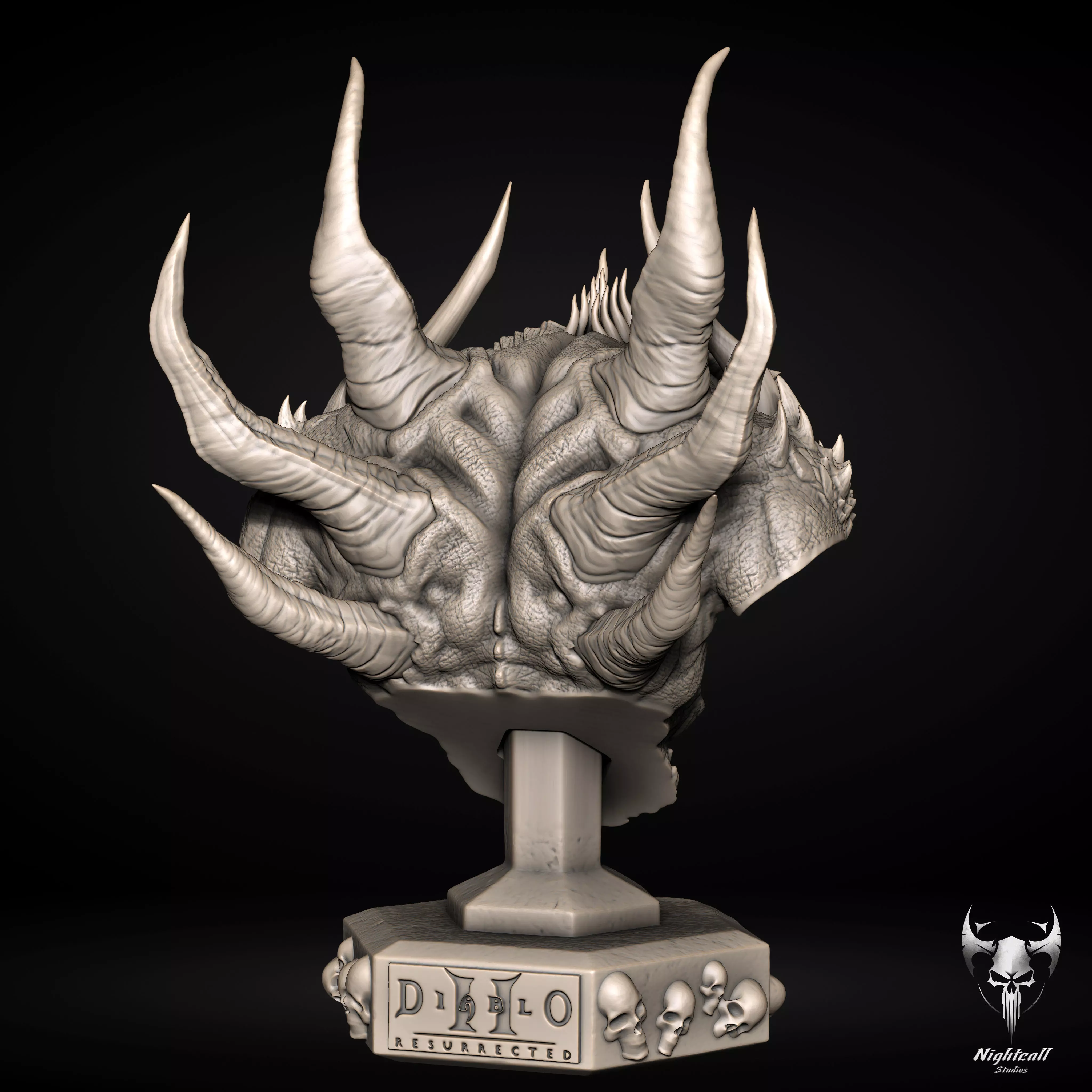 Diablo Bust from Diablo 2 Resurected 3D Print Model 3D print model_3
