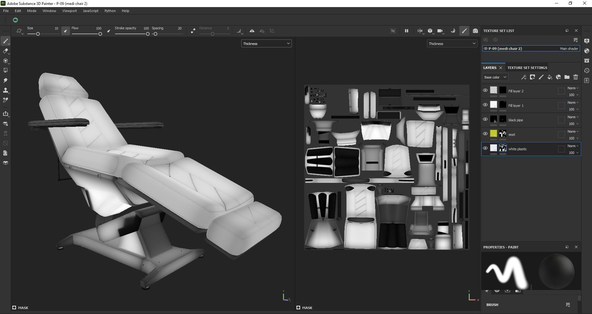 Multipurpose electric adjustable chair Low-poly 3D model_25