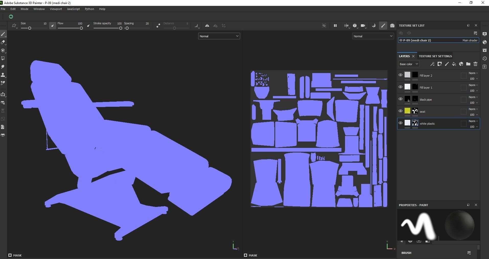 Multipurpose electric adjustable chair Low-poly 3D model_21