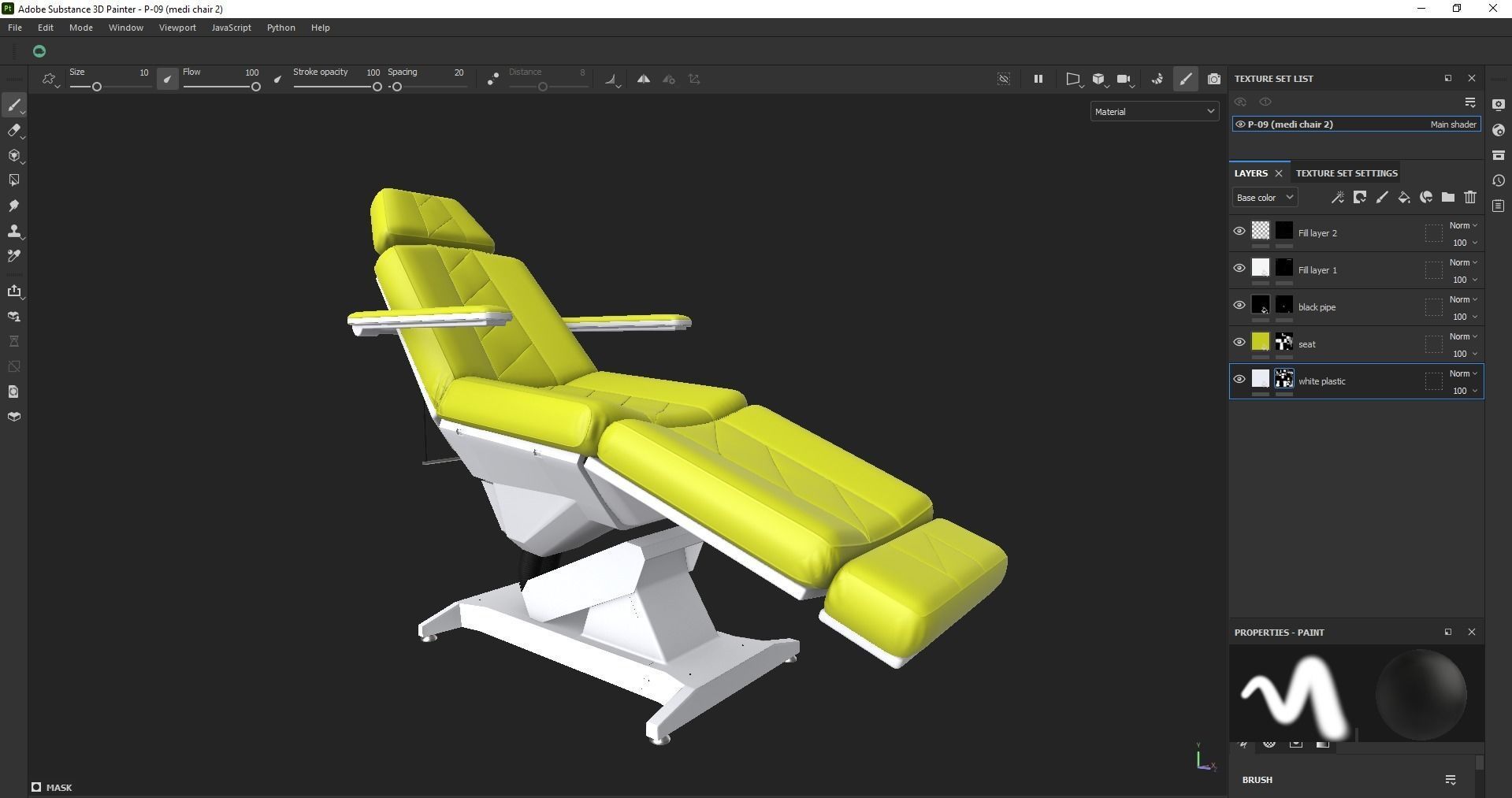 Multipurpose electric adjustable chair Low-poly 3D model_19
