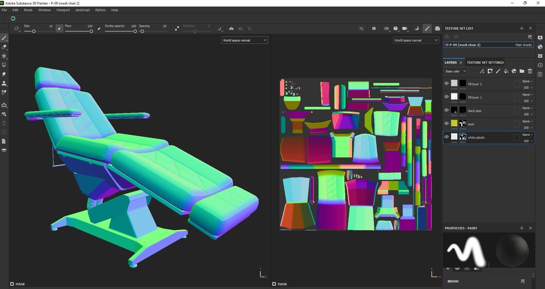 Multipurpose electric adjustable chair Low-poly 3D model_27